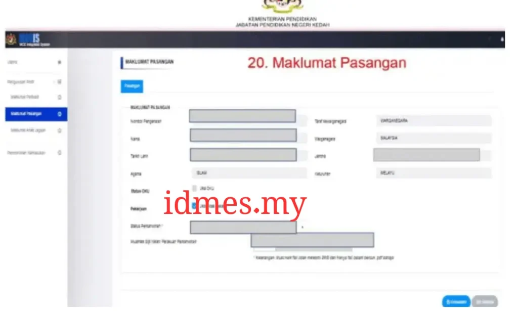 Maklumat Peribadi (Kemaskini Profil)